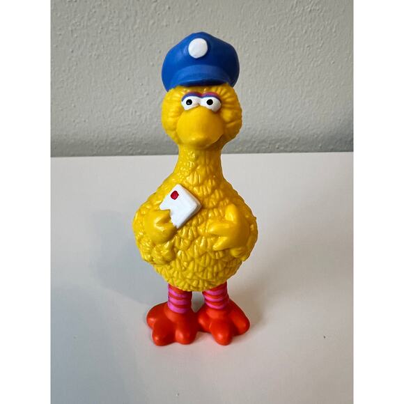 Vintage 1987 Big Bird Post Office Mailman Sesame Street Figure Cake Topper - Picture 1 of 5